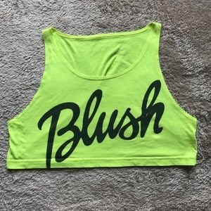 American Apparel Neon Yellow Crop Top